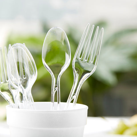 Premium Clear Cutlery Forks & Spoons, 120 Count